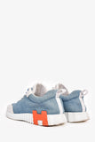 Hermes Blue/White Denim/Leather H 'Bouncing' Sneakers Size 40.5
