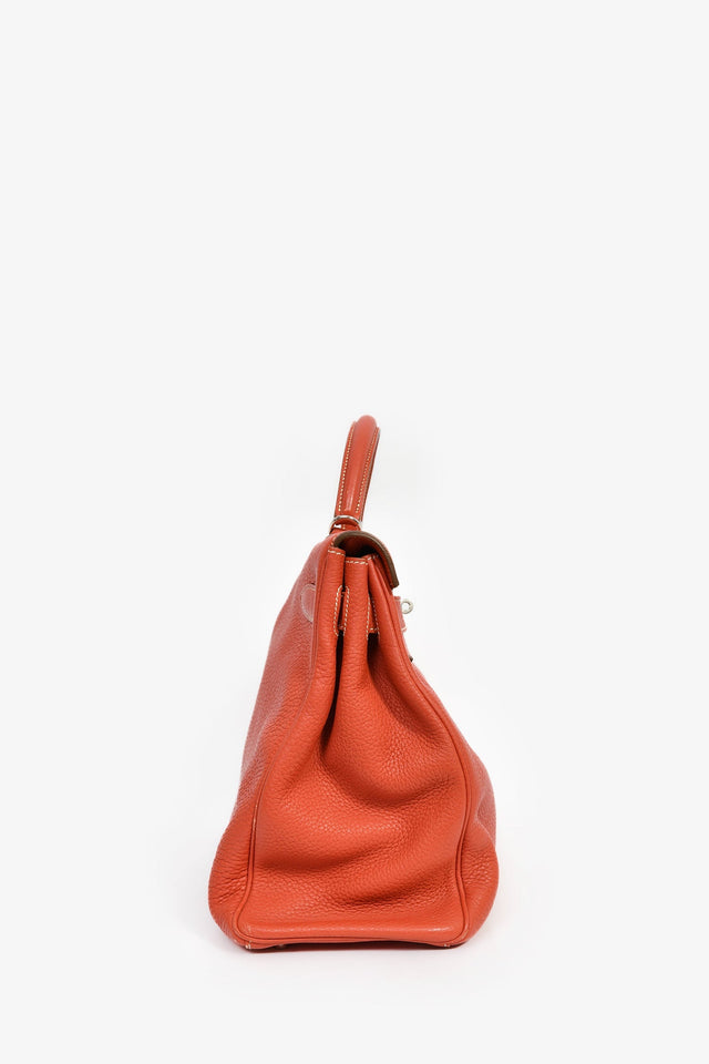 Hermes Coral Clemence Leather Kelly 40 with Strap