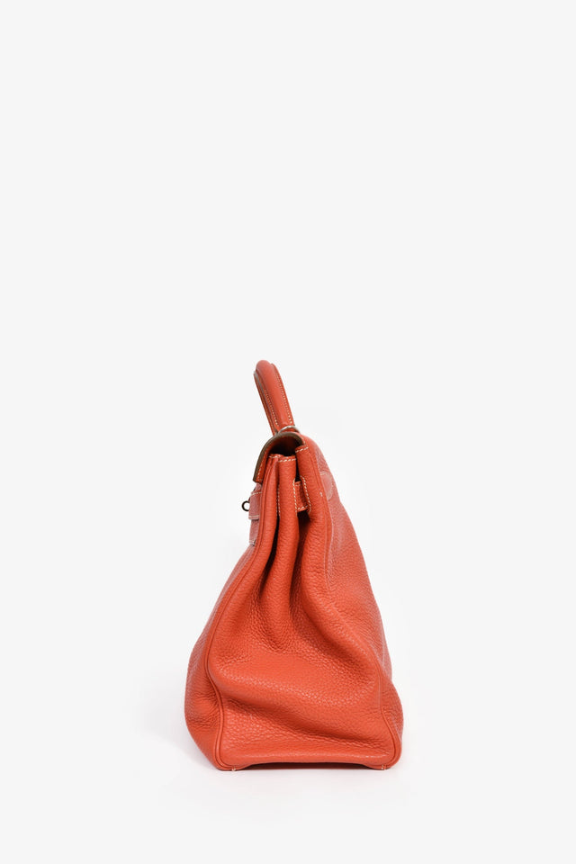 Hermes Coral Clemence Leather Kelly 40 with Strap