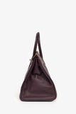 Hermes 2008 Raisin Clemence Leather Birkin 35