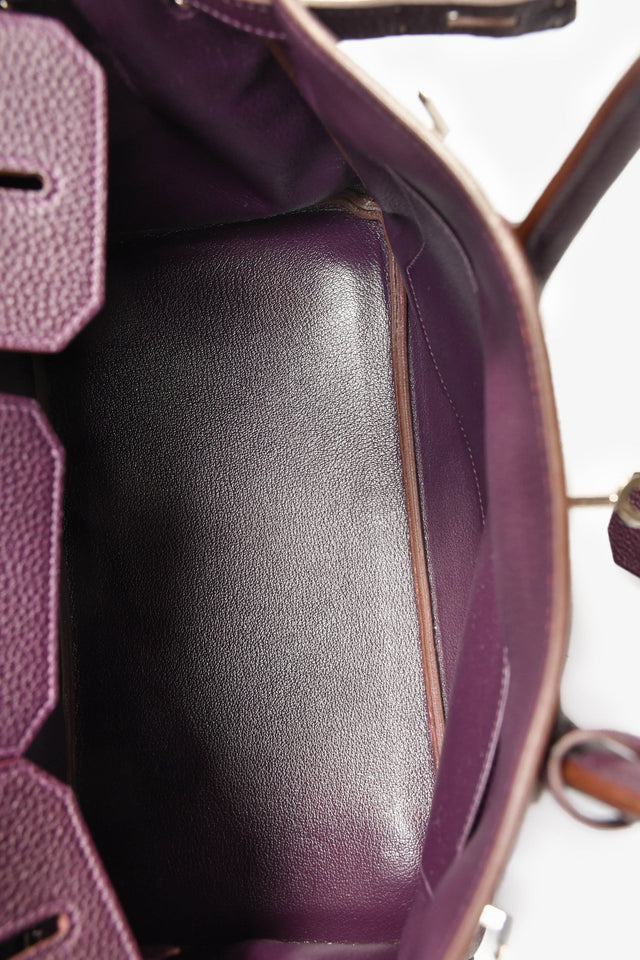 Hermes 2008 Raisin Clemence Leather Birkin 35