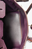 Hermes 2008 Raisin Clemence Leather Birkin 35