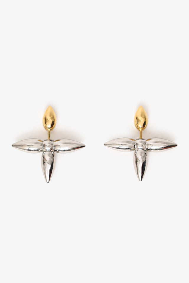 Louis Vuitton Gold/Silver Tone 'Louisette' Earrings