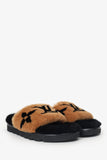 Louis Vuitton 2021 Brown/Black Giant Monogram Print Fur Mink Pool Pillow Comfort Mules Size 39