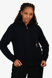 Burberry London Navy Cashmere Logo Hooded Zip Up Cardigan Size M