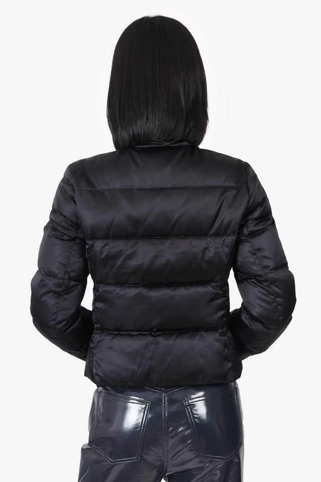 Prada Black Quilted Bomber Puffer Jacket Size 42