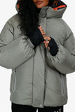 Hermes Grey Bomber Style Hooded Down Jacket Size 38 FR