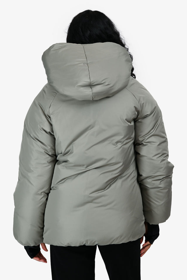 Hermes Grey Bomber Style Hooded Down Jacket Size 38 FR