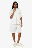 Christian Dior White Denim 'Dior Vibe' Zip Up Shirt + Shorts Set Size 4/6 US