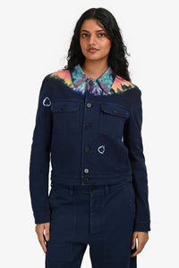 Christian Dior Navy Denim Tie Dye Jacket + Pants Sets Size 4/6