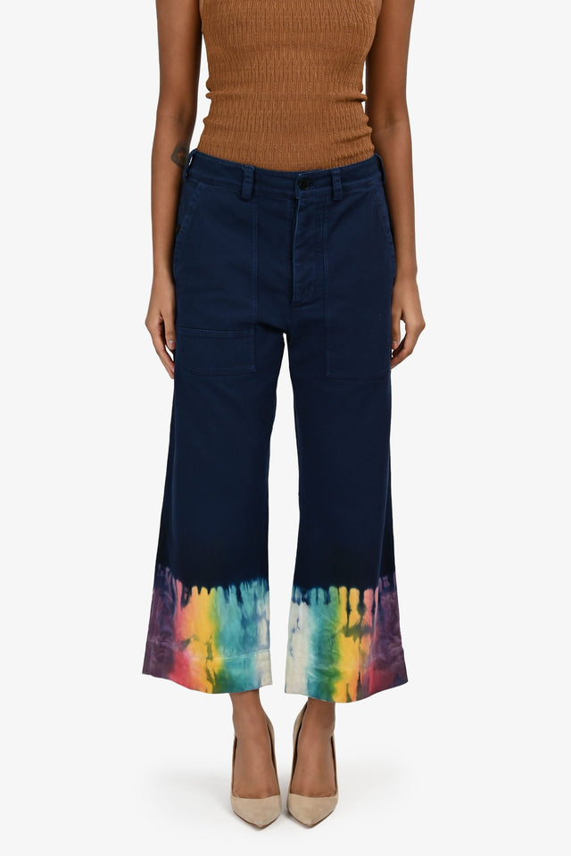 Christian Dior Navy Denim Tie Dye Jacket + Pants Sets Size 4/6