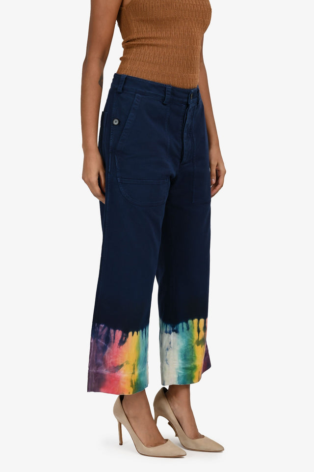 Christian Dior Navy Denim Tie Dye Jacket + Pants Sets Size 4/6