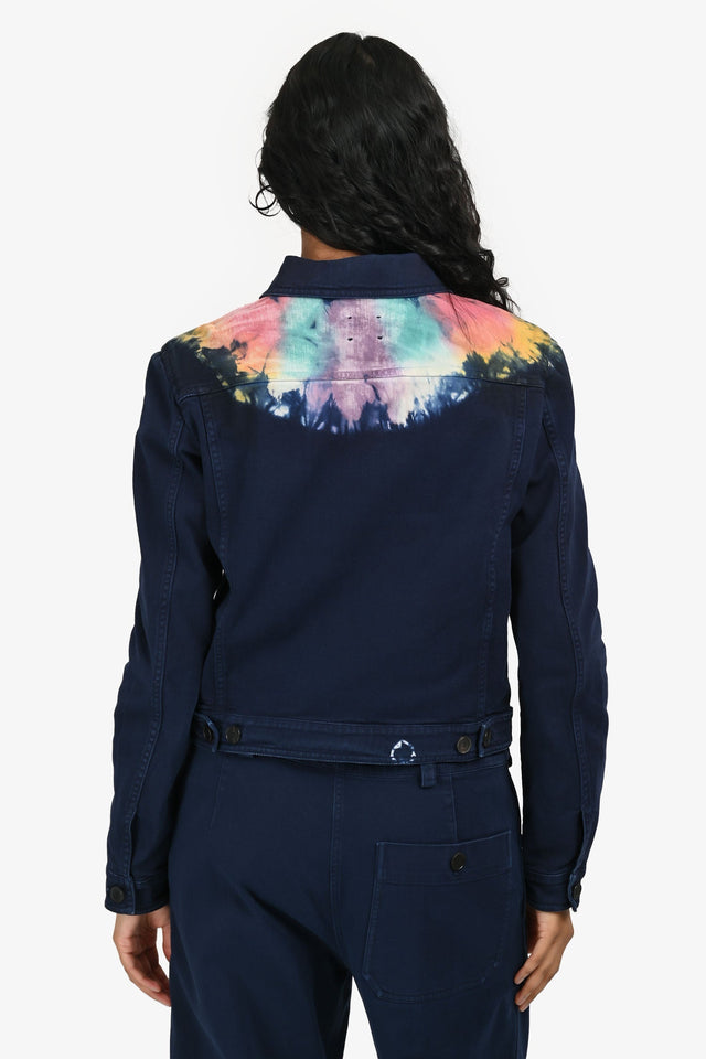 Christian Dior Navy Denim Tie Dye Jacket + Pants Sets Size 4/6