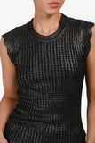 Louis Vuitton Bronze/Black Metallic Top Size M