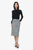 Christian Dior Black/White Twist-Detail Midi Skirt Size 10