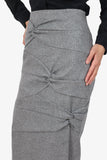Christian Dior Black/White Twist-Detail Midi Skirt Size 10