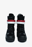 Louis Vuitton Black Suede Striped Combat 'Laureate' Boots Size 36
