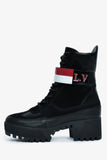 Louis Vuitton Black Suede Striped Combat 'Laureate' Boots Size 36