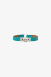 Hermes Blue Leather Rivale Mini Bracelet