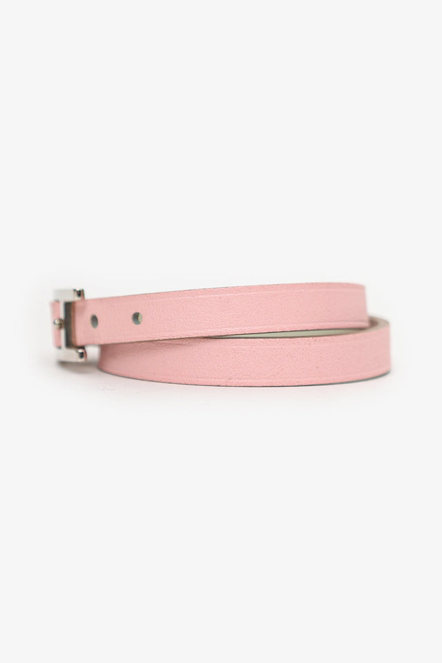 Hermes Pink Swift Leather Behapi Double Tour Bracelet