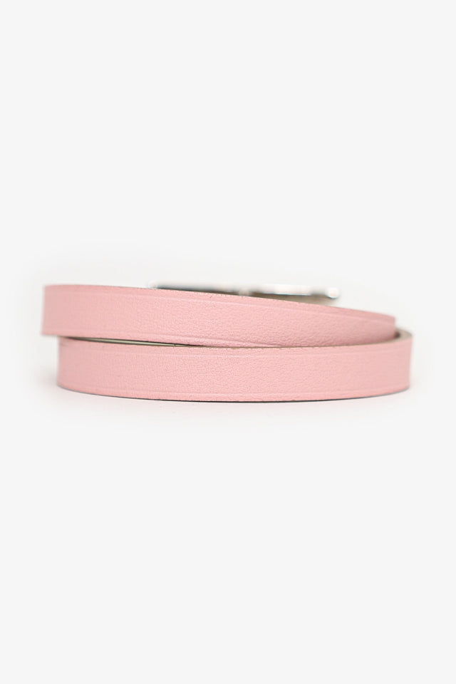 Hermes Pink Swift Leather Behapi Double Tour Bracelet