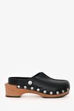 Christian Dior Black Leather Diorquake Clogs Size 37