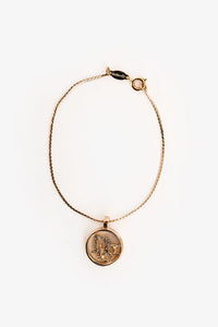 Christian Dior Vintage Gold Tone Metal Logo Bracelet