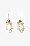 Christian Dior White Faux Mother of Pearl Bead Ear Pendants