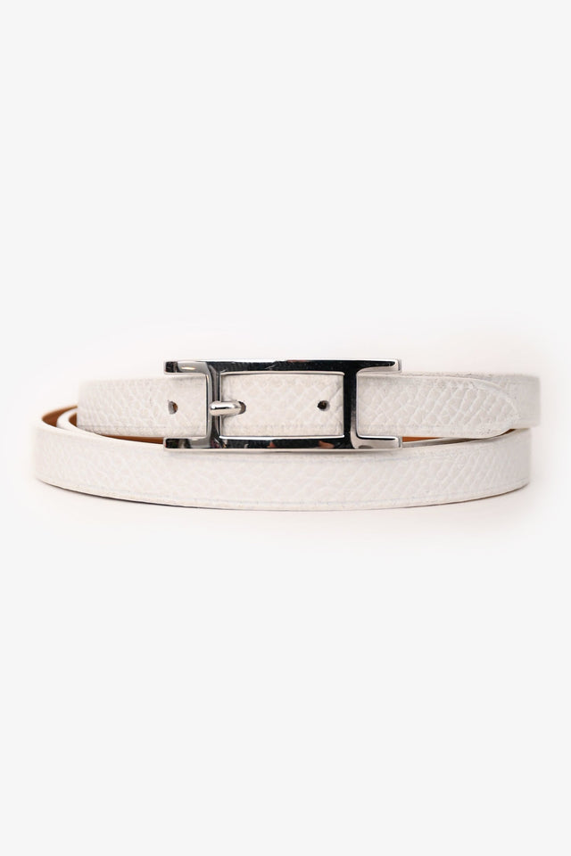 Hermes 2010 White Epsom Leather BeHapi Triple Tour Bracelet