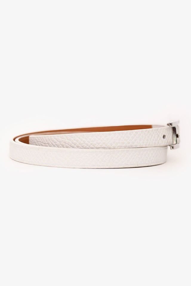 Hermes 2010 White Epsom Leather BeHapi Triple Tour Bracelet