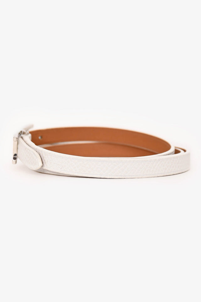 Hermes 2010 White Epsom Leather BeHapi Triple Tour Bracelet
