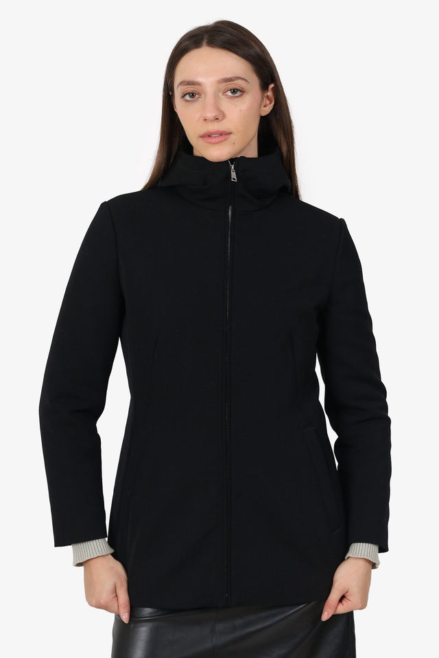 Prada Black Padded Zip-Up Jacket Size 42