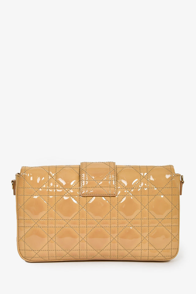 Christian Dior 2013 Beige Patent Leather Cannage 'Miss Dior' Wallet on Chain