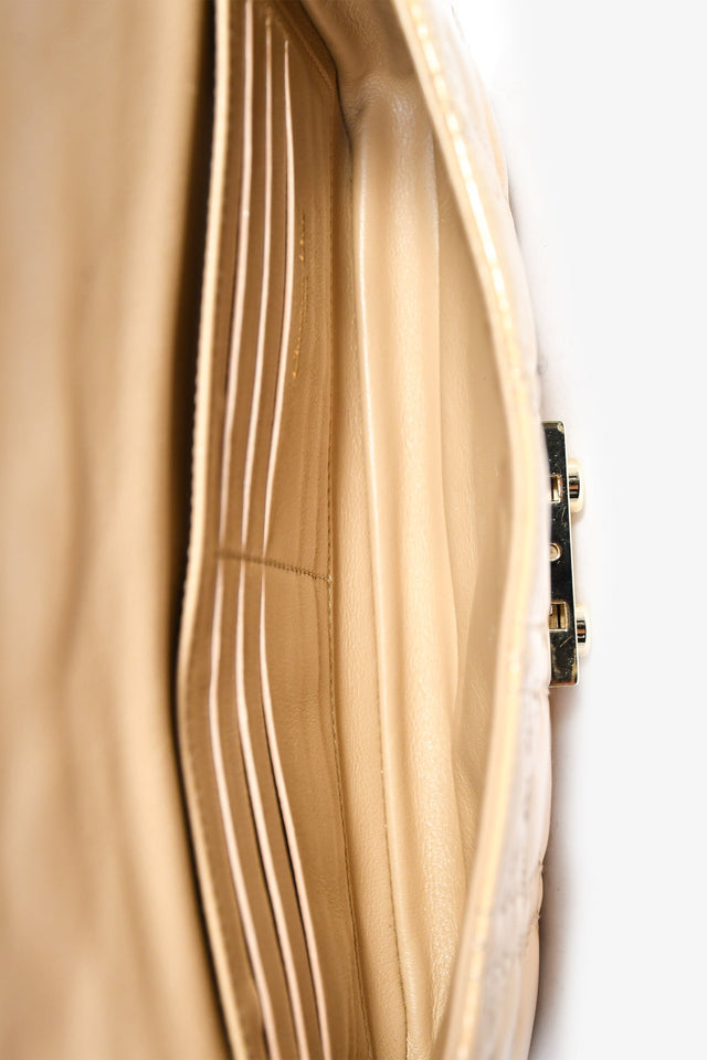Christian Dior 2013 Beige Patent Leather Cannage 'Miss Dior' Wallet on Chain