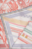 Hermes White/Multi Silk Pattern Scarf 70