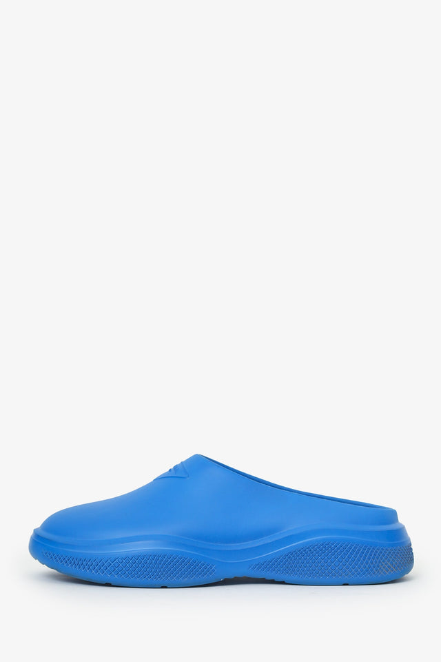 Prada Blue Rubber Mellow Logo-embellished Slides Size 41 Mens