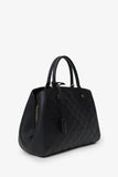 Louis Vuitton 2015 Black Empreinte Leather Montaigne Top Handle With Strap