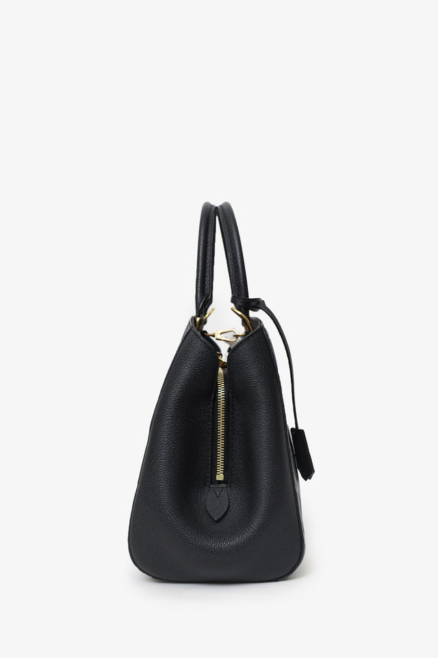 Louis Vuitton 2015 Black Empreinte Leather Montaigne Top Handle With Strap