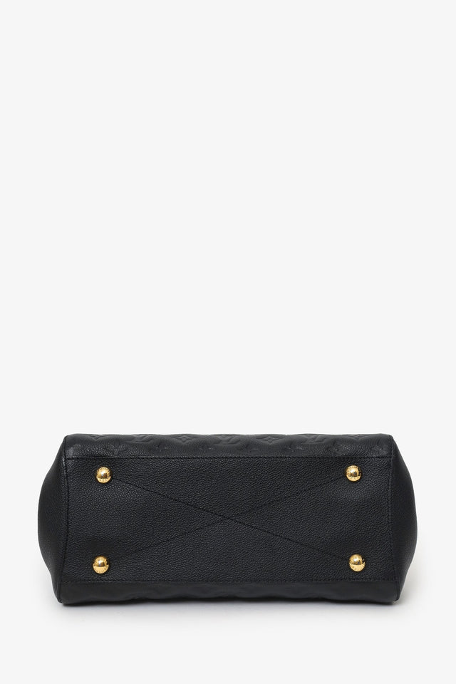Louis Vuitton 2015 Black Empreinte Leather Montaigne Top Handle With Strap