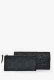 Louis Vuitton 2019 Black Empreinte 'Sarah' Wallet with Extra Insert (As Is)