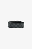Louis Vuitton 2016 Black Leather Damier Ebene Logo Buckle Belt Size 44