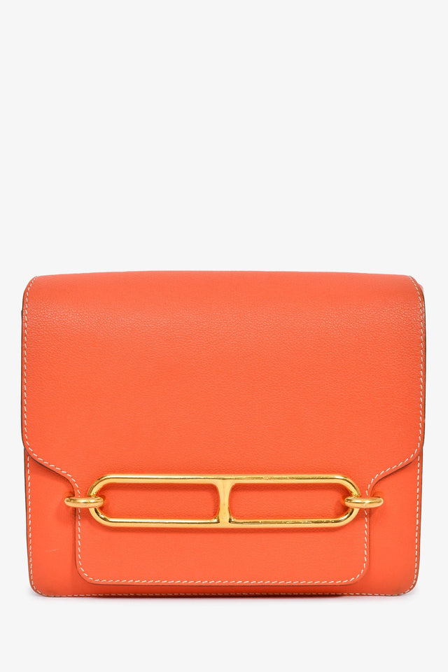 Hermes Orange Evercolour Leather 'Sac Roulis' 23 Crossbody