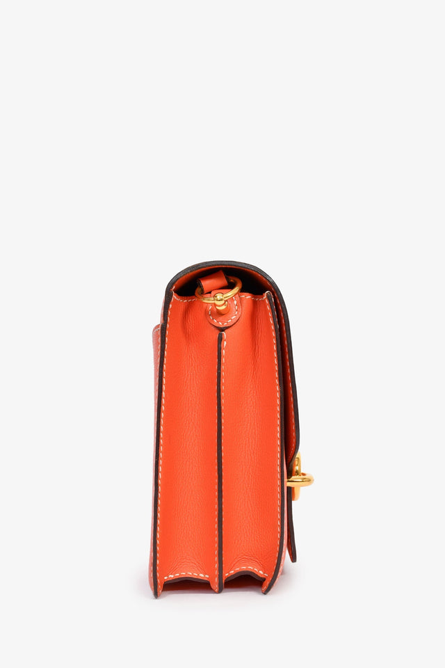 Hermes Orange Evercolour Leather 'Sac Roulis' 23 Crossbody