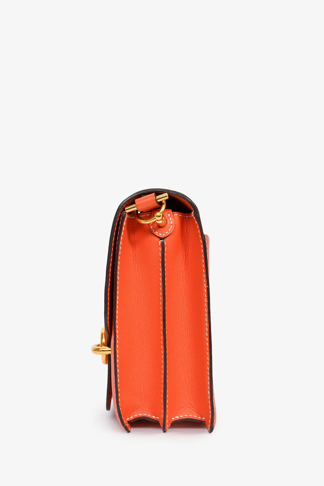 Hermes Orange Evercolour Leather 'Sac Roulis' 23 Crossbody