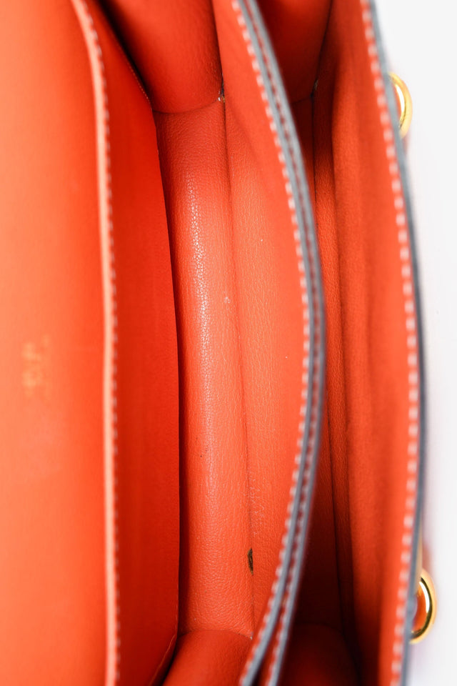 Hermes Orange Evercolour Leather 'Sac Roulis' 23 Crossbody