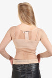 Christian Dior Nude Spandex Fish Net Perforated 'Christian Dior' Long Sleeve Top Size M