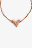 Louis Vuitton Rose Gold Toned Pink Crystals V Bracelet
