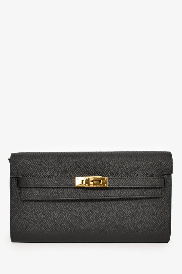 Hermes Black Epsom Leather Kelly Togo Crossbody