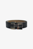 Hermes Black/Taupe Reversible Leather Belt Size 90