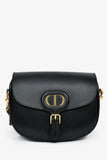 Christian Dior Black Leather Large Bobby Oblique Canvas Strap Crossbody Bag